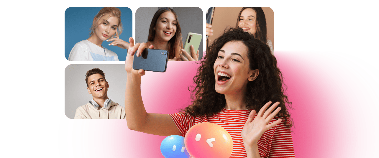 People having fun on Viacam video chat